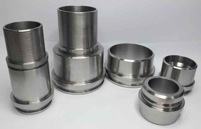 Stainless bushings and threaded couplers in graduated sizes
