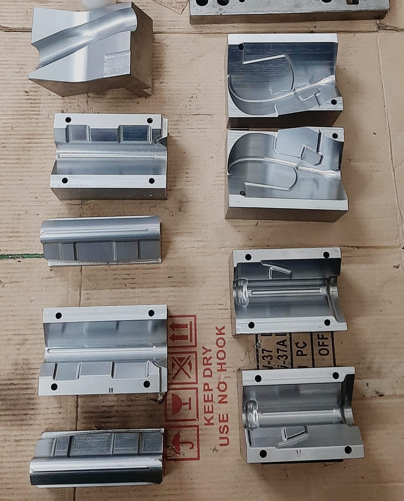 Aluminum mold and die cavity array — machined to print, ready for assembly